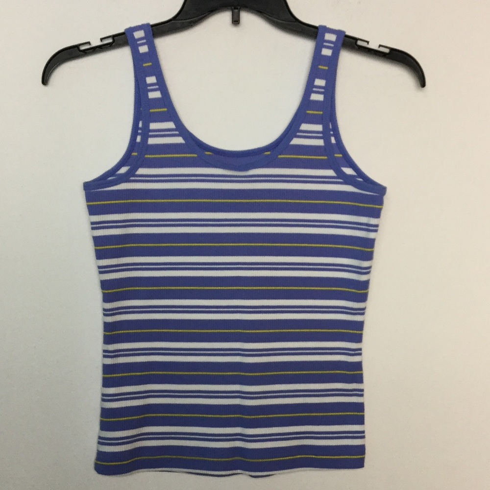 Nike M Tank Top Shirt Striped Purple Yellow NWOT - Picture 2 of 6